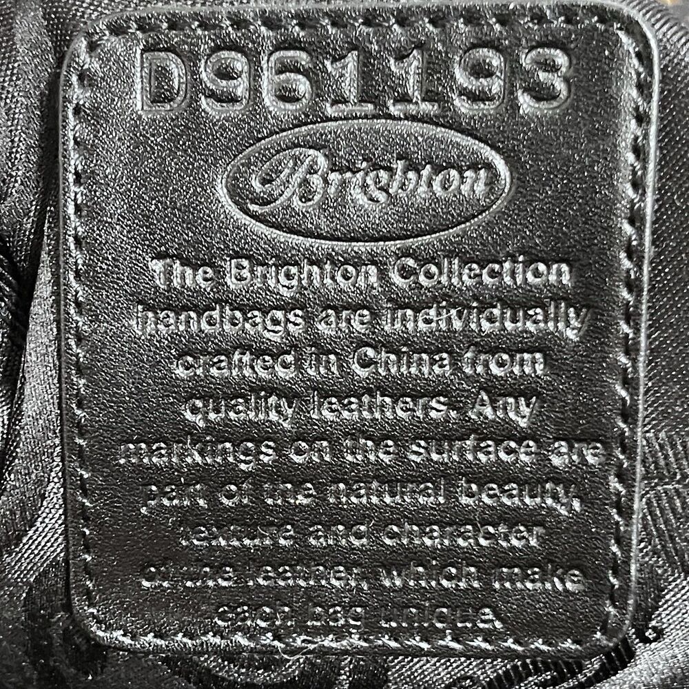 Brighton Leopard Print Satchel Tote Bag Black Patent Trim Woven Handles Filigree - Picture 11 of 11